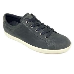 Ecco Aimee 39 Soft Black Suede Sneakers Lace Up